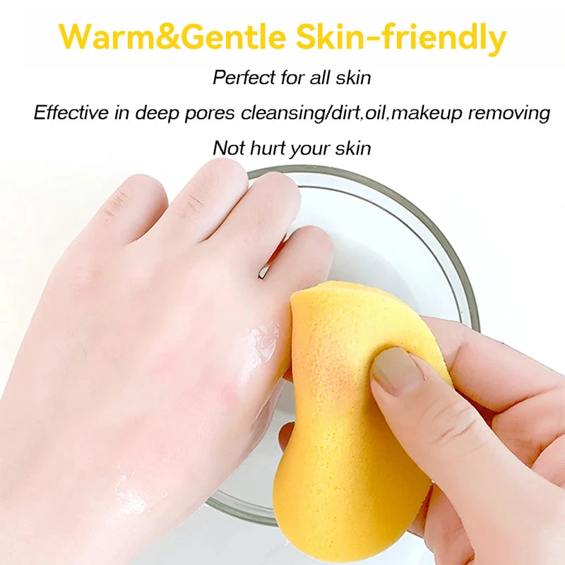 Compressed Round Facial Cleansing Sponges Cleaning Brushes Cleanse Qme