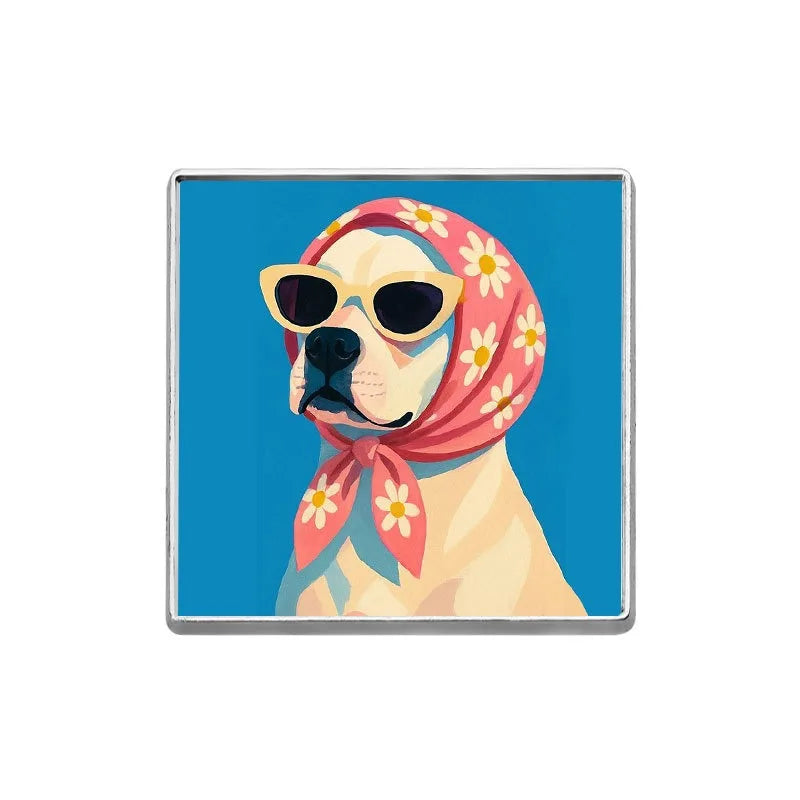 Cute Cartoon Labrador Dog Enamel Pin Lovely Pet Puppy Metal Brooch For Backpack Clothes Decor Collection Creative Holiday Gifts Qme style1-square