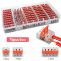 75pcs quick metal connectors, lever-type DIY cable connectors, suitable for micro quick connectors with a wire diameter Qme 75pcs