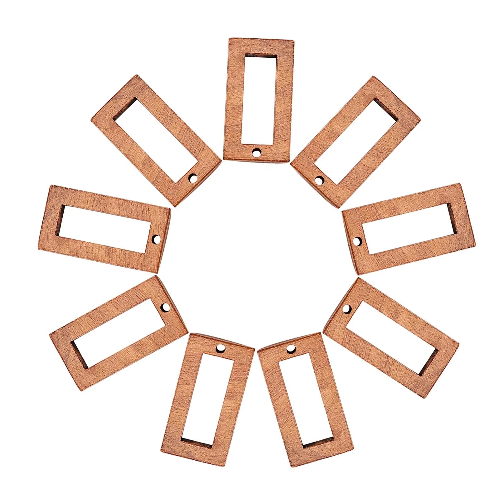 20Pcs Vintage Natural Wood Charms Flat Round Teardrop Saddle Brown Wooden Pendants Bulk for Women Jewelry Earrings Making Qme 7.4x7.2x1.7cm 1