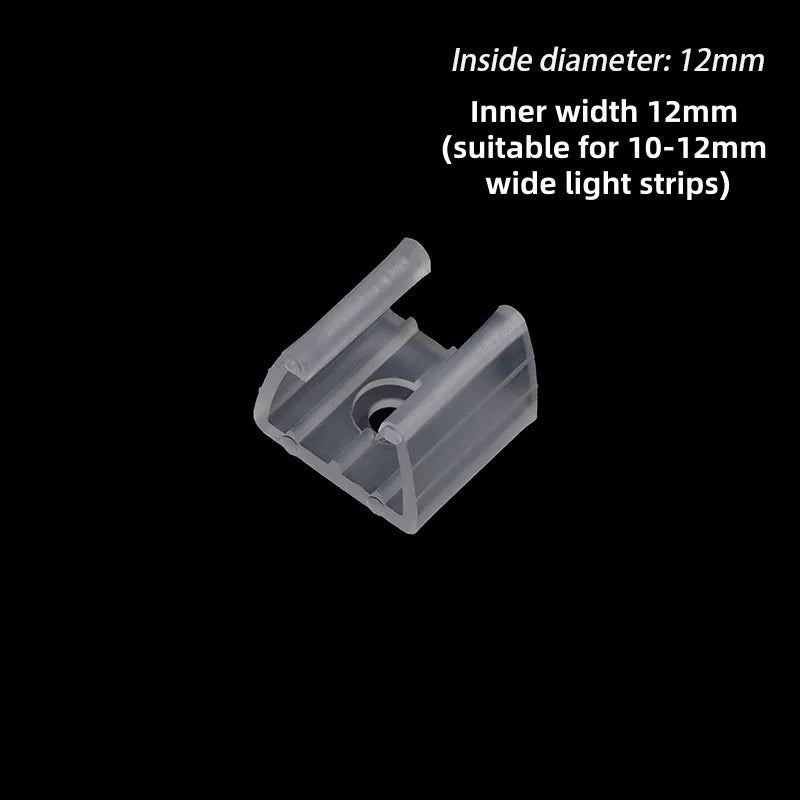 20PCS 10/12/14/17/20mm LED Strip Fix Clips Connector For Fixing 2835 Neon Light 220V COB Plastic Buckle Flexible Accessories. Qme 12MM