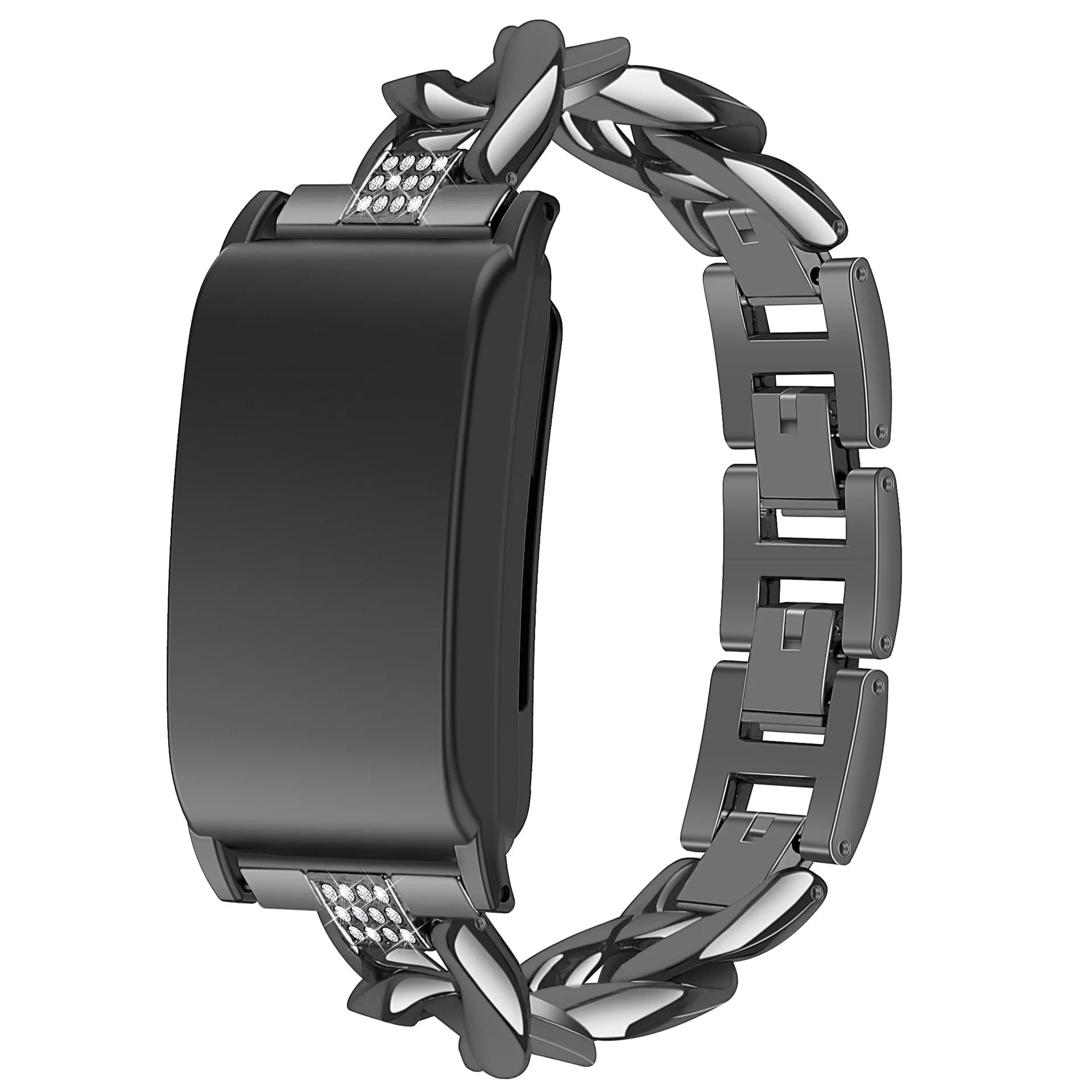 Women Metal Strap for Whoop 4.0 Lady Steel Bracelet Wristband Diamond-Studded Denim Chain for Whoop 4.0 Qme