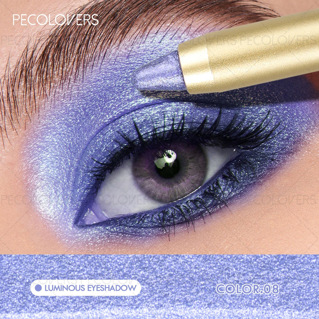 1 Pc Shimmer Eyeshadow Stick, Dual-ended Eyeshadow Pen, with Brush, Eye-catching Eye Makeup High Color Rendering, Concert Makeup Qme 08