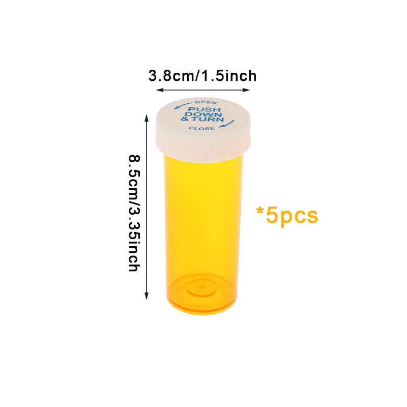 Plastic Medicine Pill Bottles Child Resistant Caps Containers Travel Qme A4