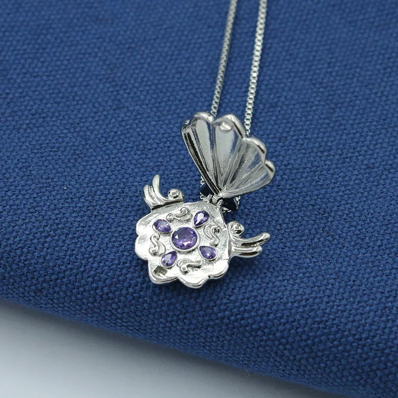 Seven Princess Shell Necklace Cosplay Anime Mermaid Melody Pichi Pichi Pitch Women Pendant Neck Decoration Jewelry Festival Gift Qme Purple