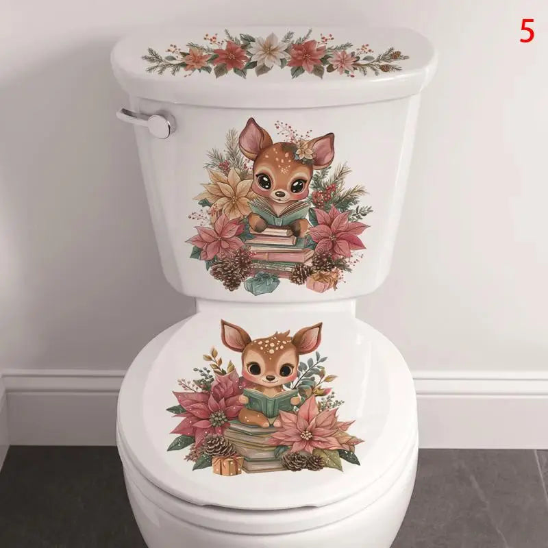 Waterproof Sticker Toilet Cover Bathroom Wall Flower Butterfly Qme 5