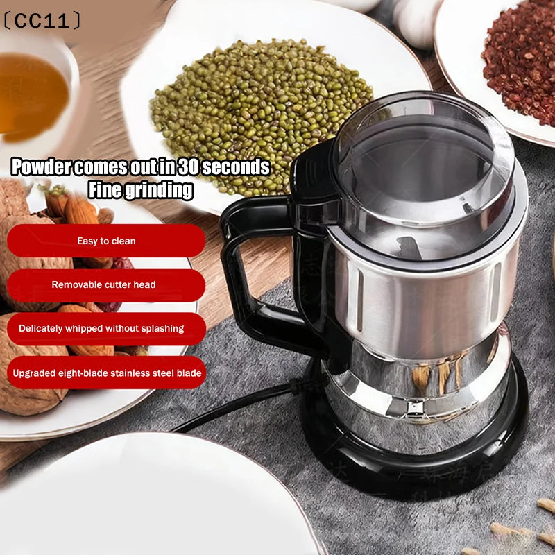 300W Electric Multifunction Coffee Grinder Kitchen Cereal Nuts Beans Qme