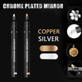 1/2 Pcs Mirror Chrome Metallic Markers, Waterproof Paint Repair,For Rock Ceramic Glass Metallic 2mm Nib, Painting DIY Craft Qme 1Silver-1Copper