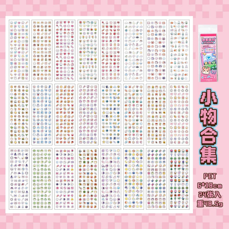 30/60 Pcs Retro Cartoon Die Cut Stickers Book Japanese Stationery for Scrapbooking Handmade Diary Decorative Journal Supplies Qme D