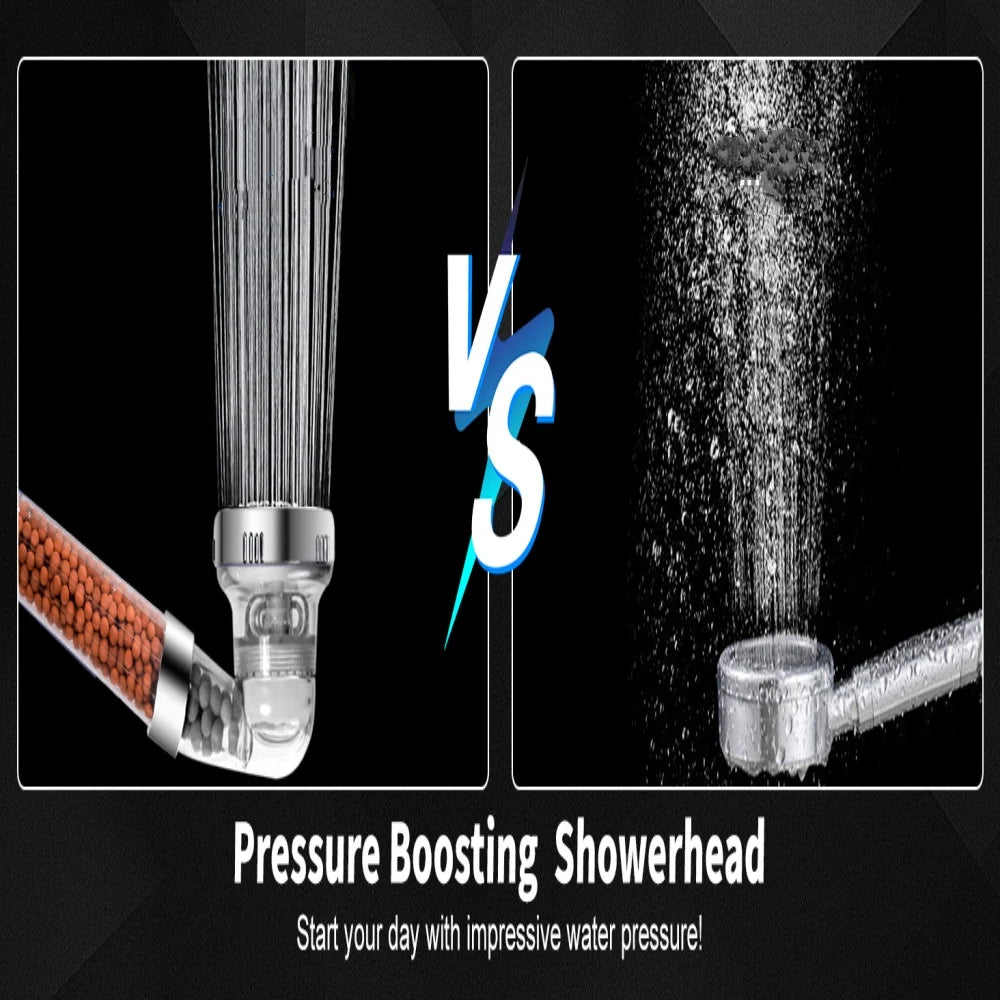 New 3-speed Shower Head High Pressure Negative Ion Water Purification Filtration Hard Water Softening Filter Shower Accessories Qme