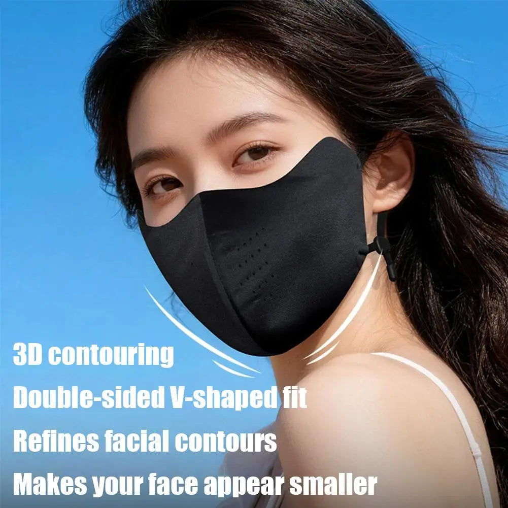 SPF50 UV Face Covering Ice Silk Washable Reusable Cover Women Qme
