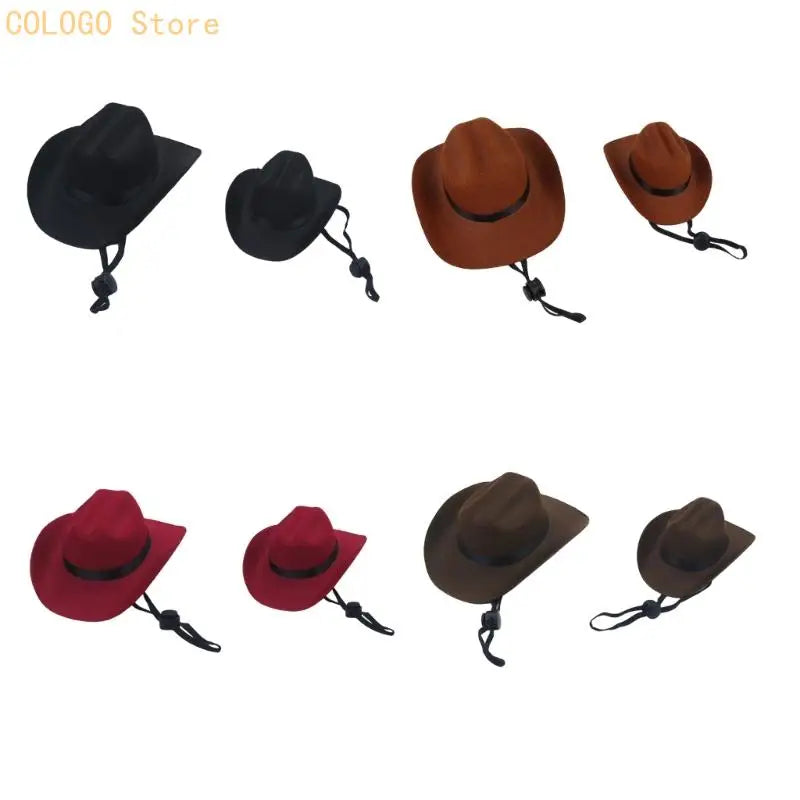 Western Denims Hat Dog Cats Nonwoven Comfortable Breathable Easyly Qme