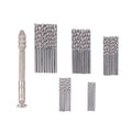 50Pcs Precision Pin Vise Hobby Drill With Model Twist Hand Drill Bits Set High Speed Hole Opening DIY Drilling Tool Qme Silver