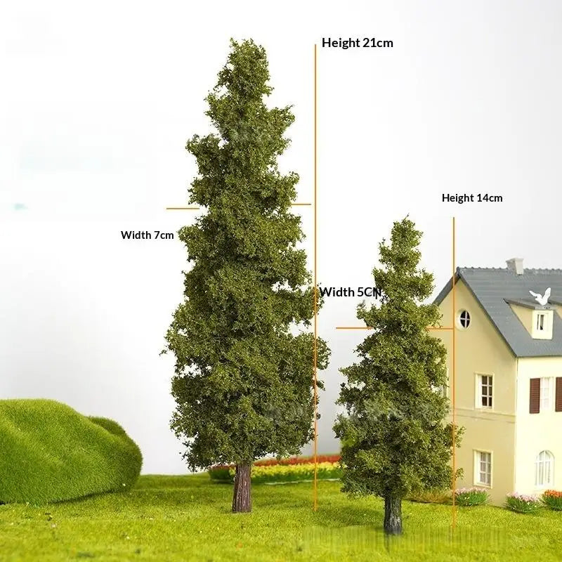 1Pcs Sand Table Material Handmade Diy Landscape Decor 14/21cm Model Pine Tree Train Layout Simulation Wire Tree Model Qme