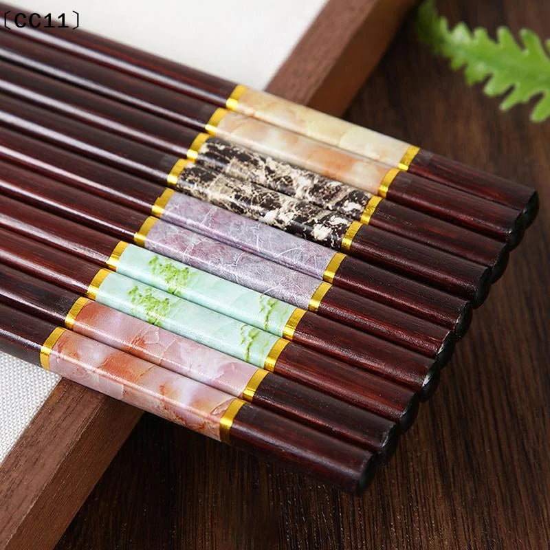 Banboo Chopstick Reusable Non-slip Sushi Food Chop Sticks Chopsticks Qme