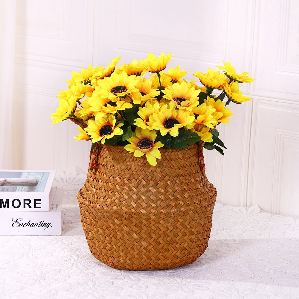 Sunflower 7-Head Artificial Sunflower Bouquet, Bouquet, Wedding Home Decoration And Artificial Flowers Qme