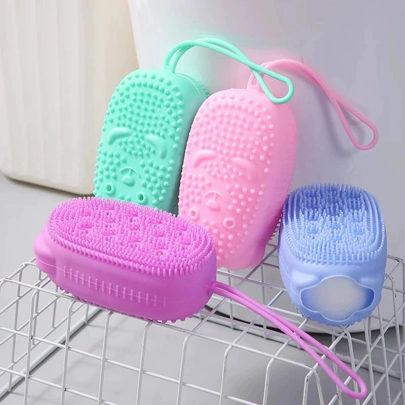 1/4pcs Double Side Silicone Bubble Bath Body Brush pamper your skin with this exfoliating scrub suitable for all skin types Qme 4pcs Silica Gel