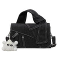 Boho Chic Denim Mini Square Bag Women Minimalist Everyday Carry Qme black