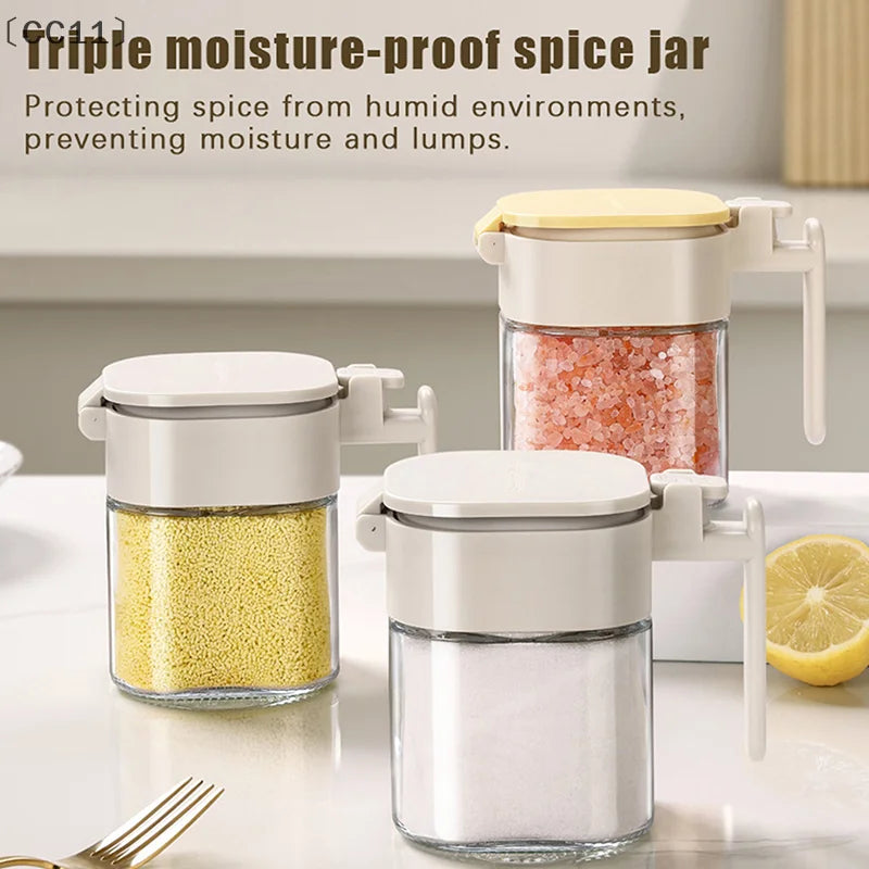 CC11Sealed Glass Seasoning Jar Moisture-proof Leak-proof Sugar Salt Qme