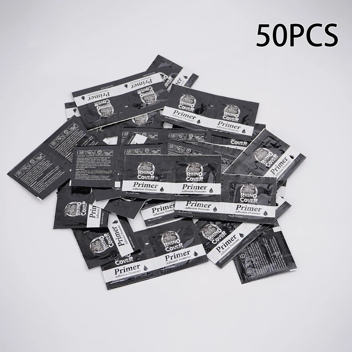 RHINO COVER Primer Adhesion Promoter Bags Non-Woven Wipes for Double Sided Adhesive Tape Enhancers Increase The Adhesion Qme 50pcs