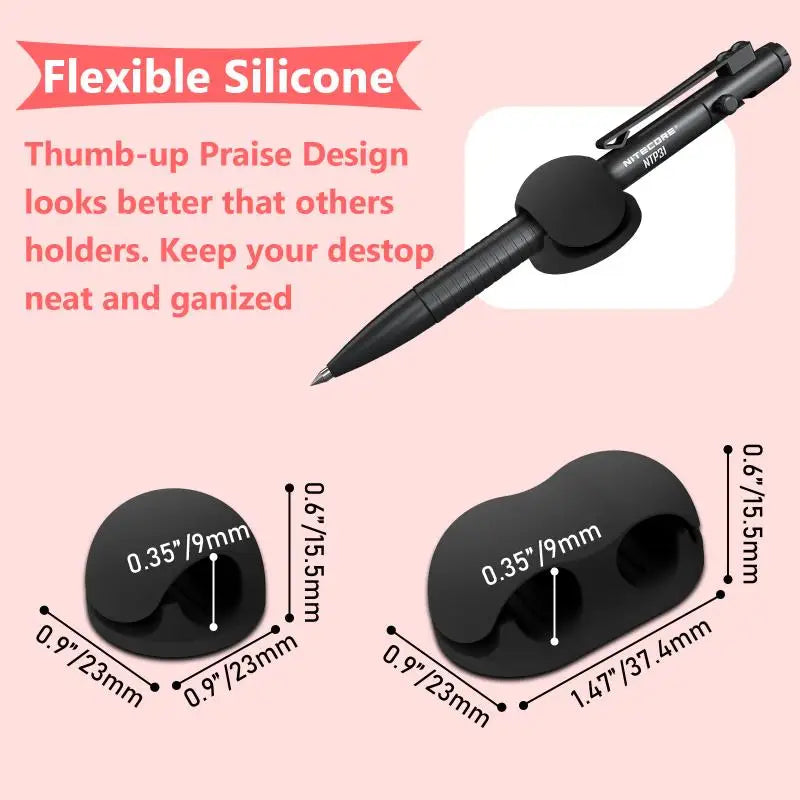 Self-adhesive Silicone Pen Holder Anti-slip Anti-loss Organizer Qme