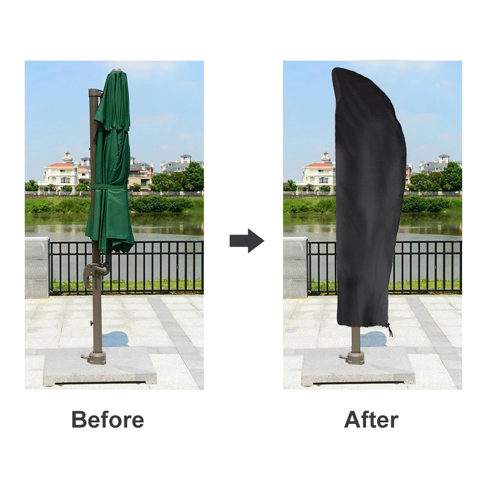 Outdoor Garden Patio Umbrella Rain Cover Waterproof Oxford Protective Shield Weatherproof Parasol Storage Cover Qme