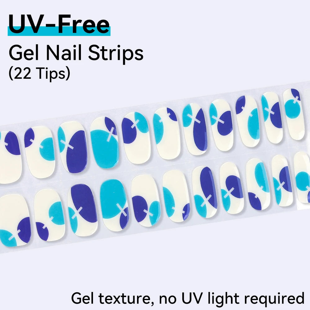 22Tips Sparkling Leopard Pattern Full Cover Nail Stickers French Qme BSA-0084