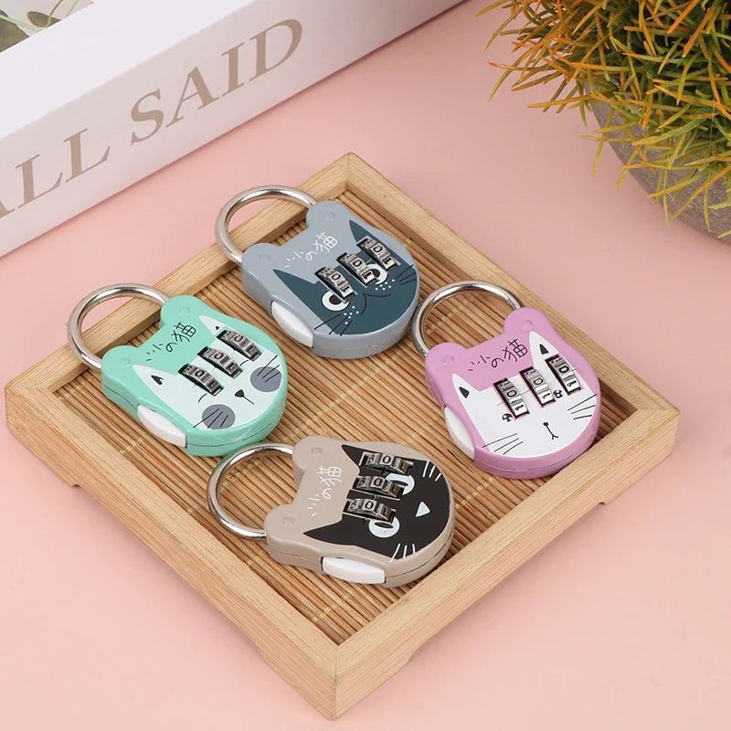 Cute Cat Code Number Lock Anti-theft Strength Accurate Mini Luggage Qme