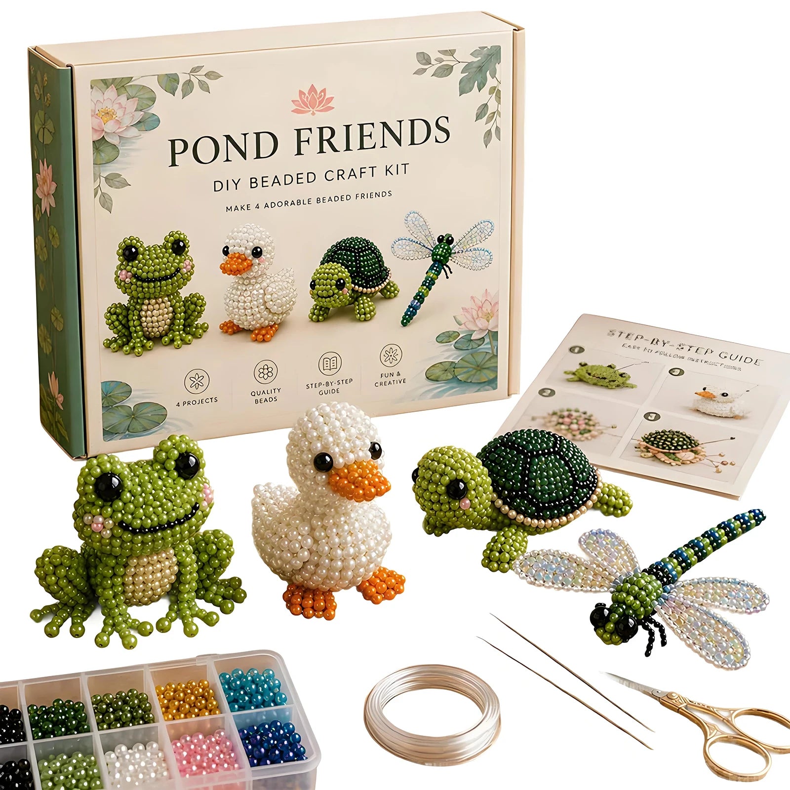 Cute Farm Animal Bead Craft Kit Diy 3d Beaded Ornament Set Perfect For Home Decor Keychains & Gift Giving Easy Craft Qme Style 28