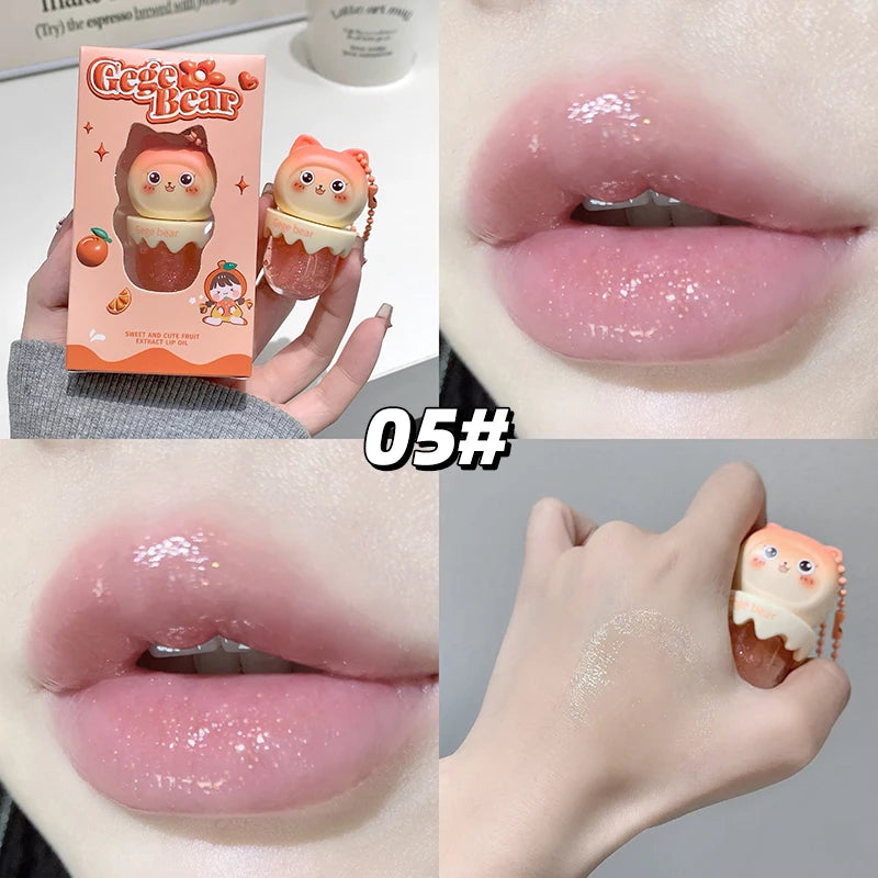 Gege Bear Cute Fruit-flavored Lip Oil Can Be Key Pendant Hydrating Qme GX1372-05