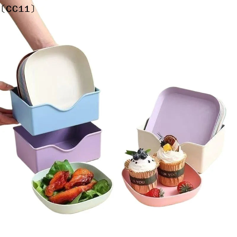 Snack Plate Macaron Simple Straw Bone Spitting Candy Fruit Cookie Qme