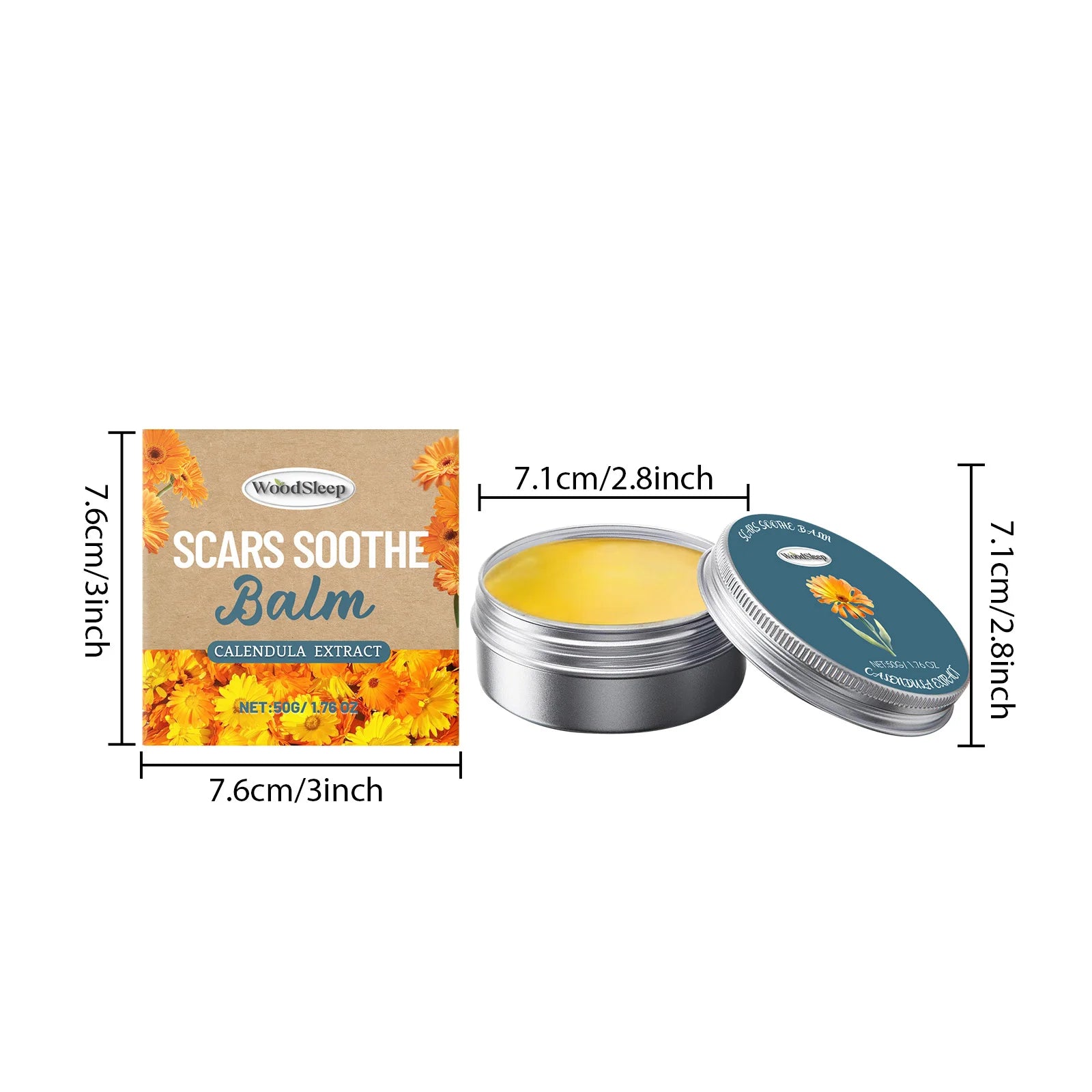 Calendula Acne-Prone Cream Anti-Acne & Fade Marks Oil-Control Shrink Pores Soothing Cream Non-Greasy & Fast Absorbing SkinCare Qme 50g Boxed