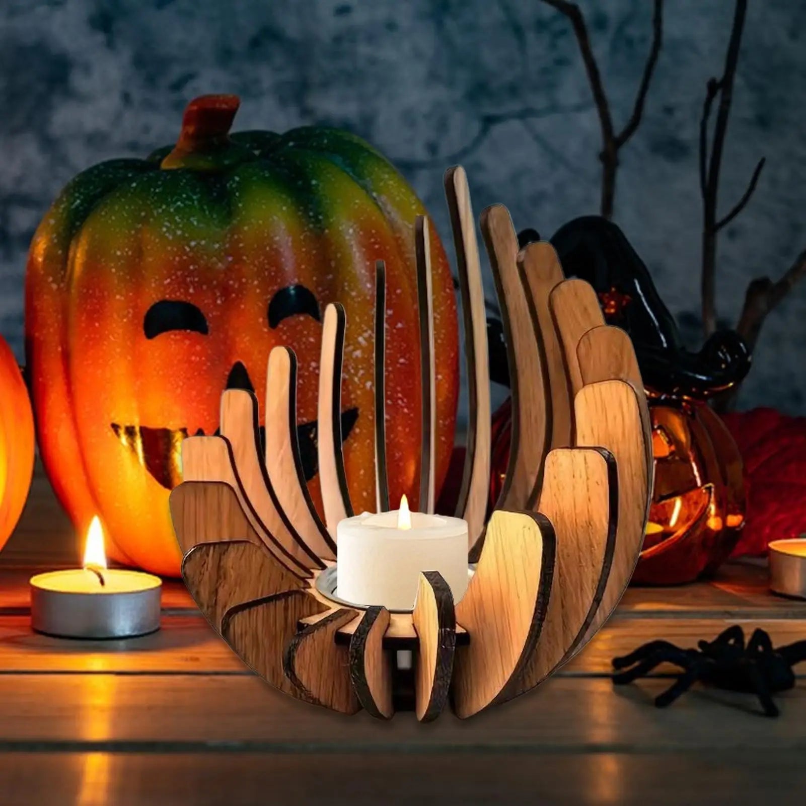 Wooden Candle Holder Creative Candlestick Tea Light Holders Qme