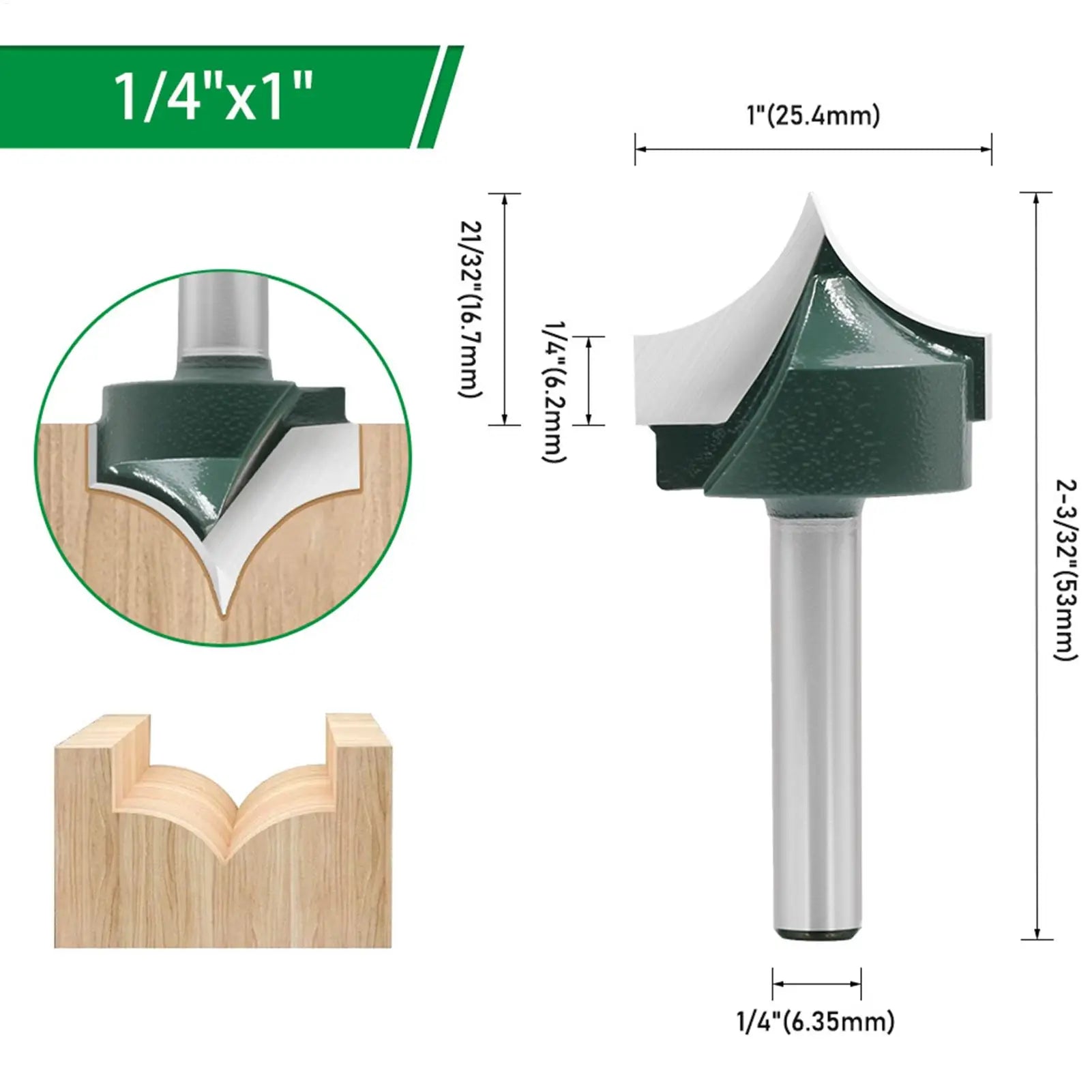 Wood Carving Bits 1 4 Shank Woodworking Edge Tool Pointed Tip Router Qme
