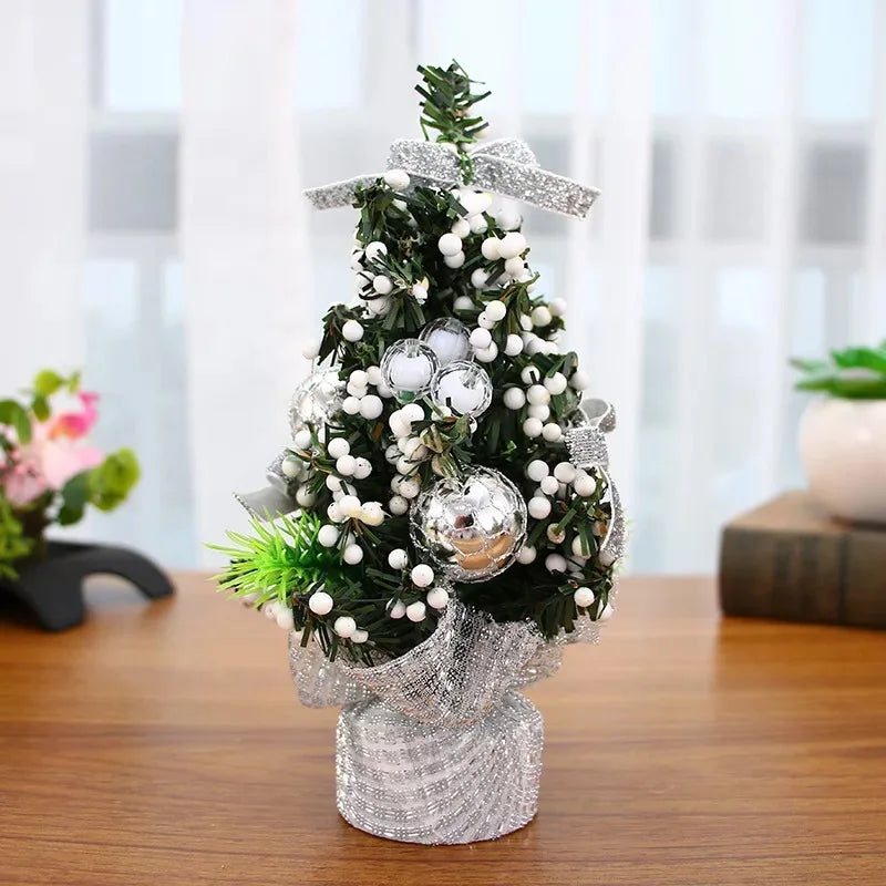 Mini Christmas Tree Small Desktop Ornament Xmas Decor Home Shop Qme white Other