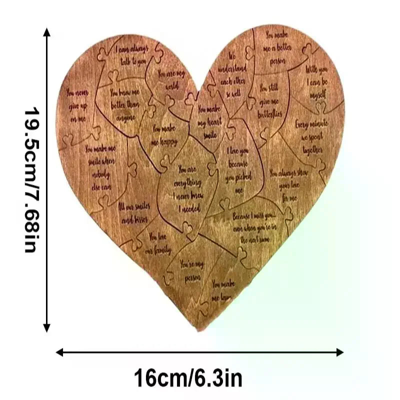 20 Reasons Why I Love You Puzzle Engraved Love Gift Home Decor Sentimental Gifts Personalized Mother's Day Valentine Day Gift Qme
