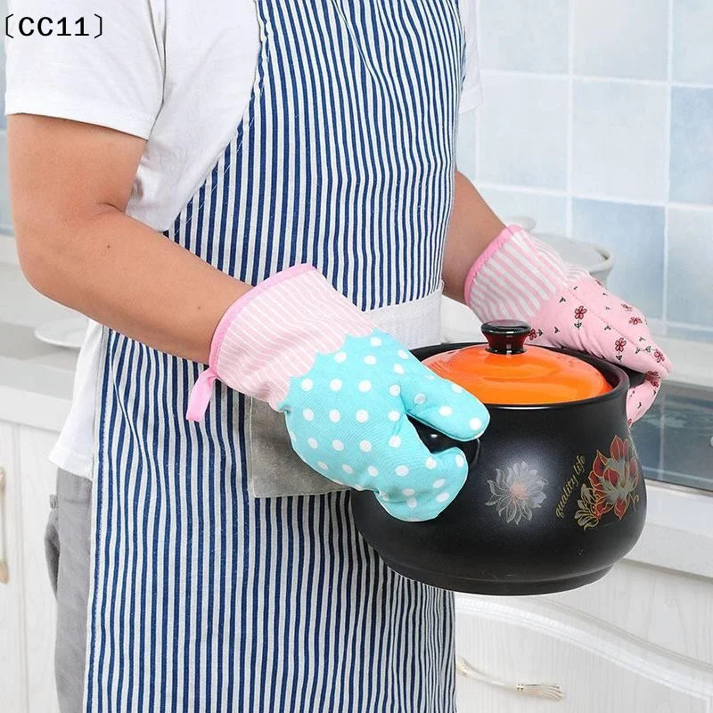 Microwave Heat-resistant Thickened Gloves Used Kitchen Baking Oven Qme