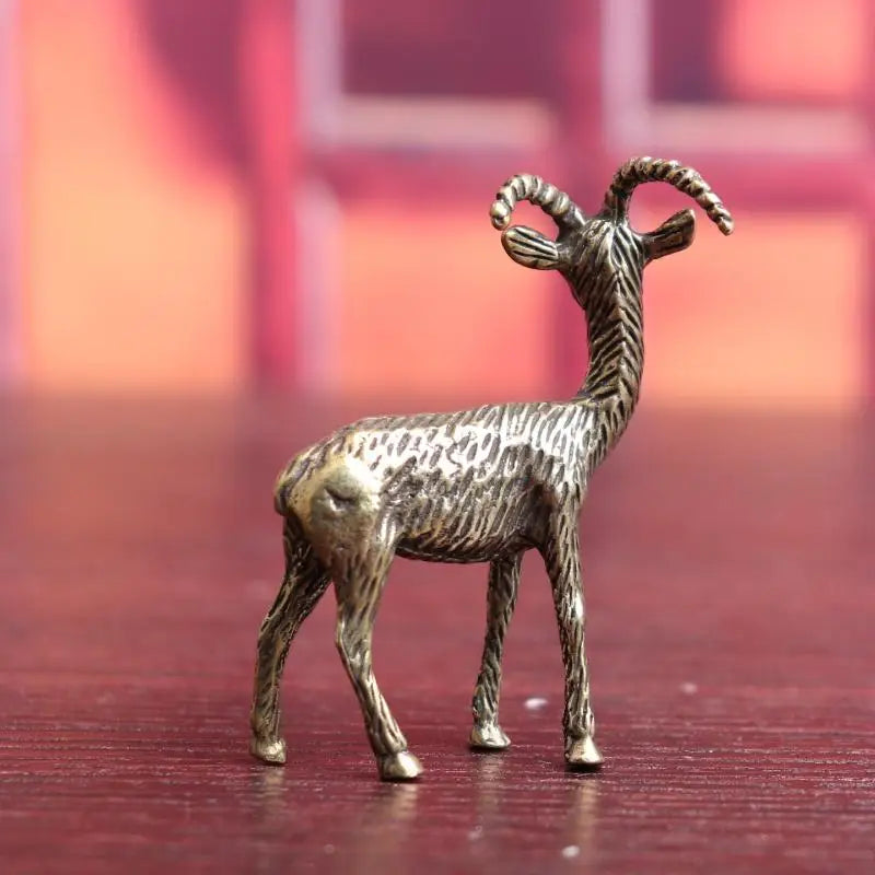 Brass Retro Goat Metal Creative Handicraft Ornament Miniatures Tea Qme onesize