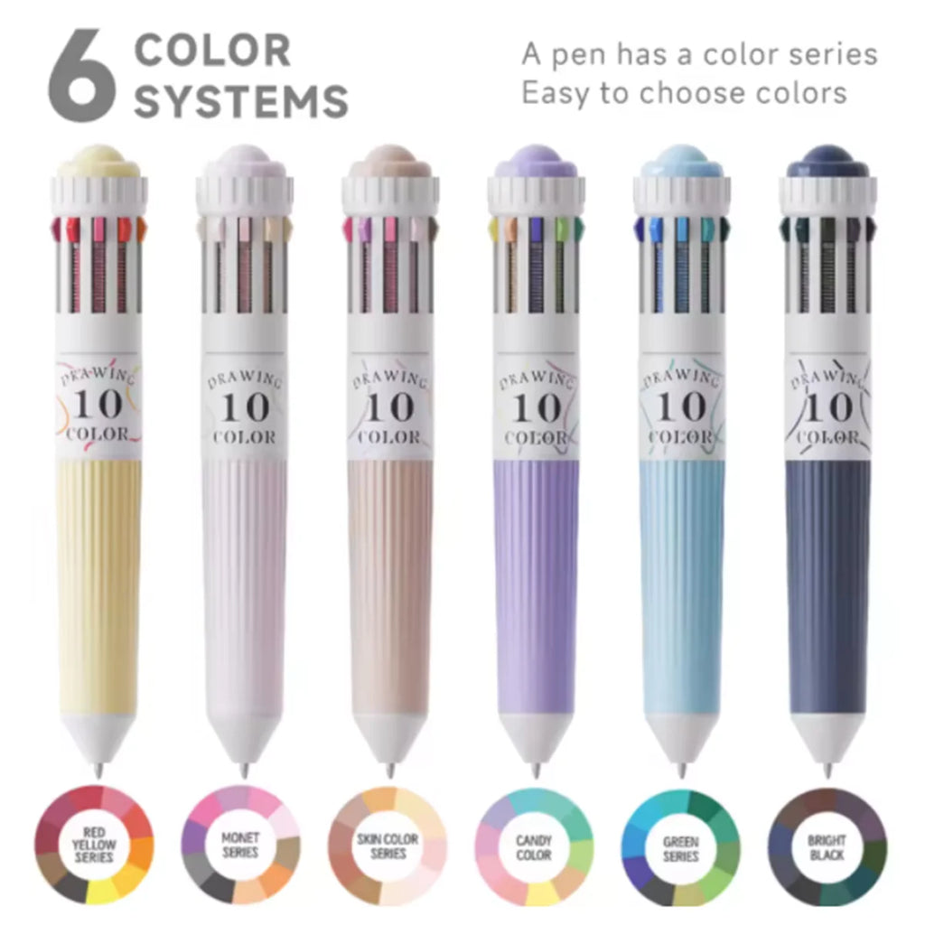3-6 Pack Multicolor Pens, 28-60 Colors, 10-in-1 Colored Ballpoint Pen,0.8mm Fine Point Smooth Writing,Retractable Ballpoint Pens Qme