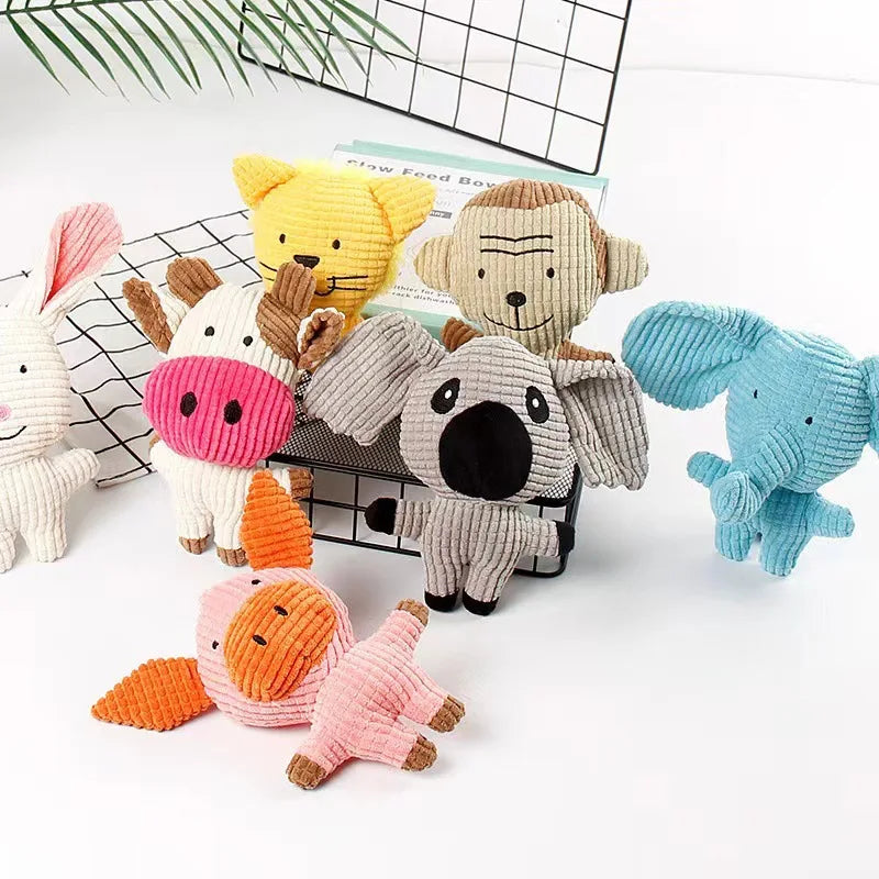 Lovely Sound-making Dog Playthings Corduroy Animal Chews Puppies Qme