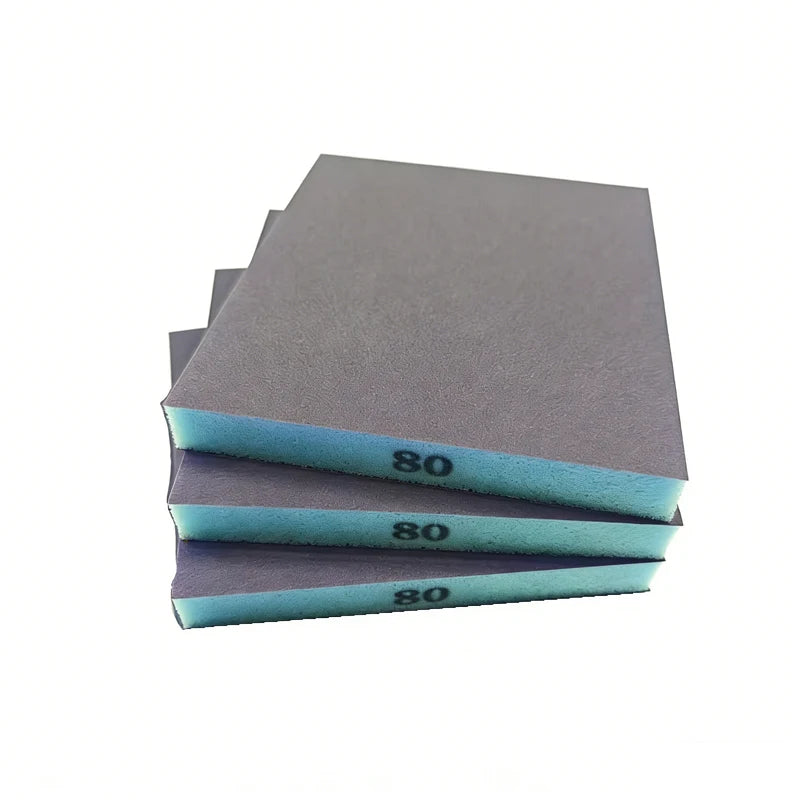 3pcs sandpaper sponge, coarse sand, medium sand, fine sand brick sandpaper, suitable for metal, wood, glass, washable and reusab Qme 3pcs 80Grits