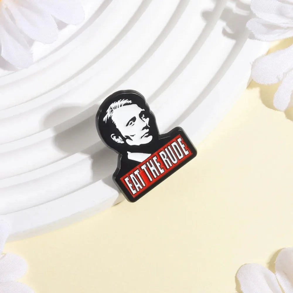 Hannibal Eat The Rude Enamel Pins Creative Character Couple Girl Let Me See Metal Badge Brooch Jewelry Gift For Children Friends Qme