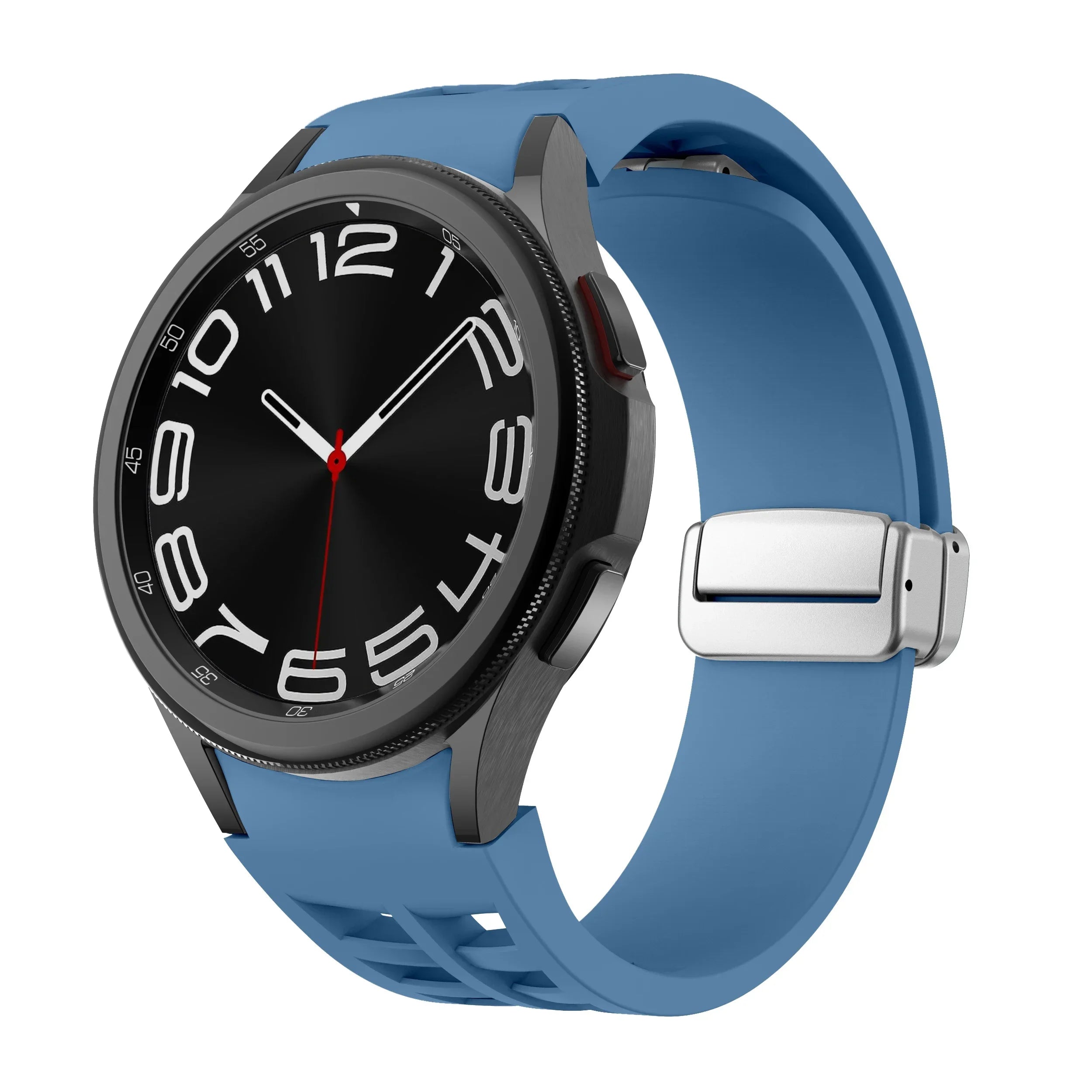 Magnetic Silicone Band for Samsung Galaxy Watch 6 Classic 43 47mm 4 42 46mm 5 Pro 45mm No Gaps Loop Strap for 4/5/6/7 40 44mm Qme