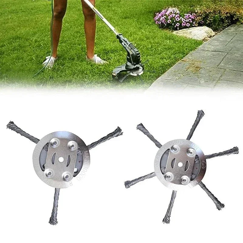 6Inch Steel Wire Grass Trimmer Head - Universal Brush Cutter Steel Head For Lawn Mower Edging - Replacement Trimmer Blade Qme