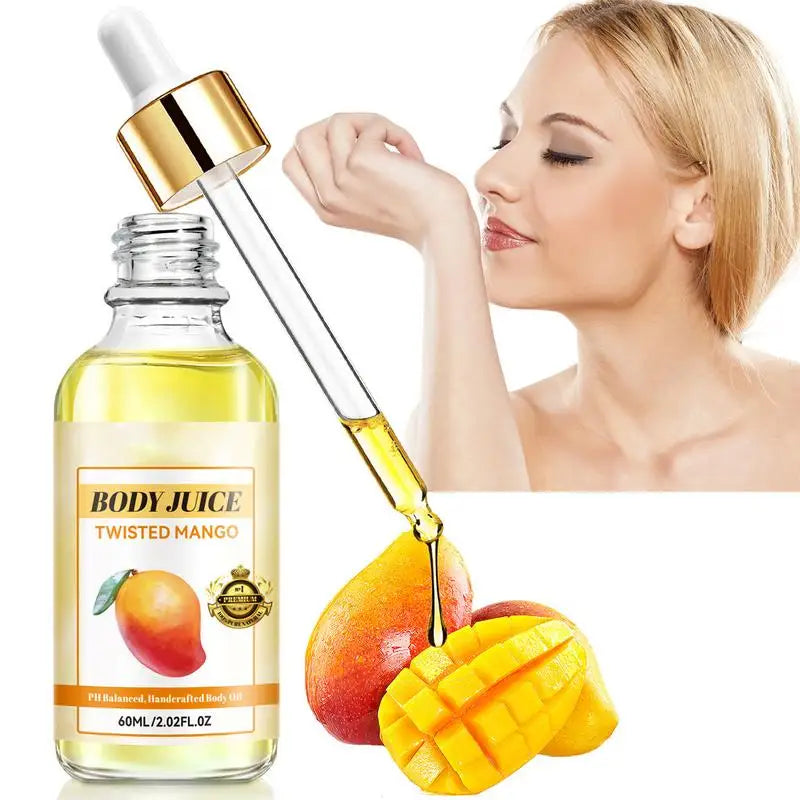 Strawberry Body Oil Moisturizing Soothing Juice Peach Mango Cinnamon Qme