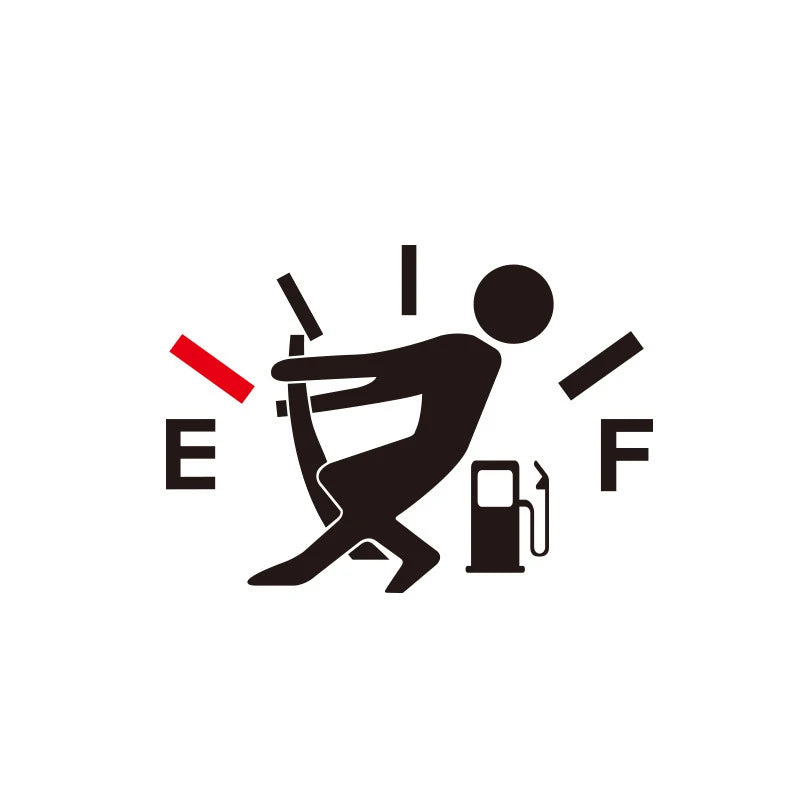 Funny Car Sticker Fuel Consumption Humor Waterproof Empty Gauge Decal Qme Black