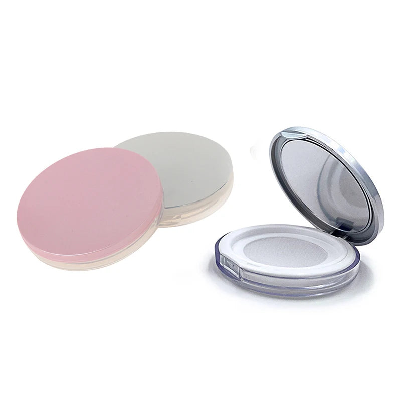 Empty Loose Powder Pot Mirror Jar Travel Makeup Container Cosmetic Qme