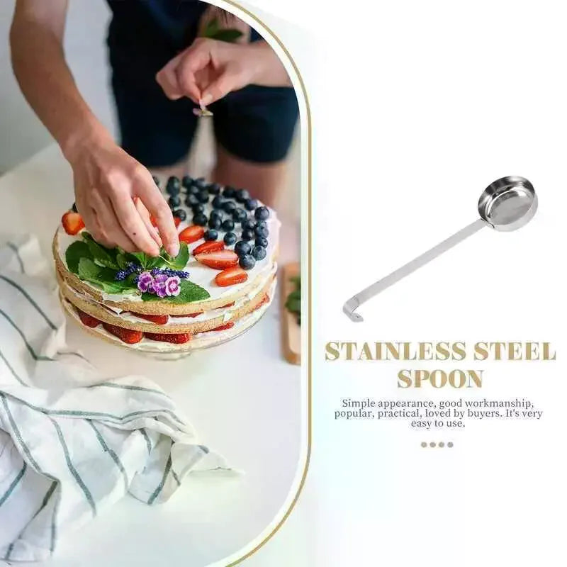 Stainless Steel Pizza Sauce Spoon Baking Scoop Soup Tomato Cups With Long Handle Kitchen Ladle For Serving Spread Cream Tool Qme