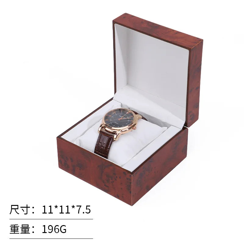 High End Wooden Box Packaging Gift Wooden Box Flip-top Watch Box Jewelry & Watch Packaging Box Solid Wood Watch Storage Box Qme B