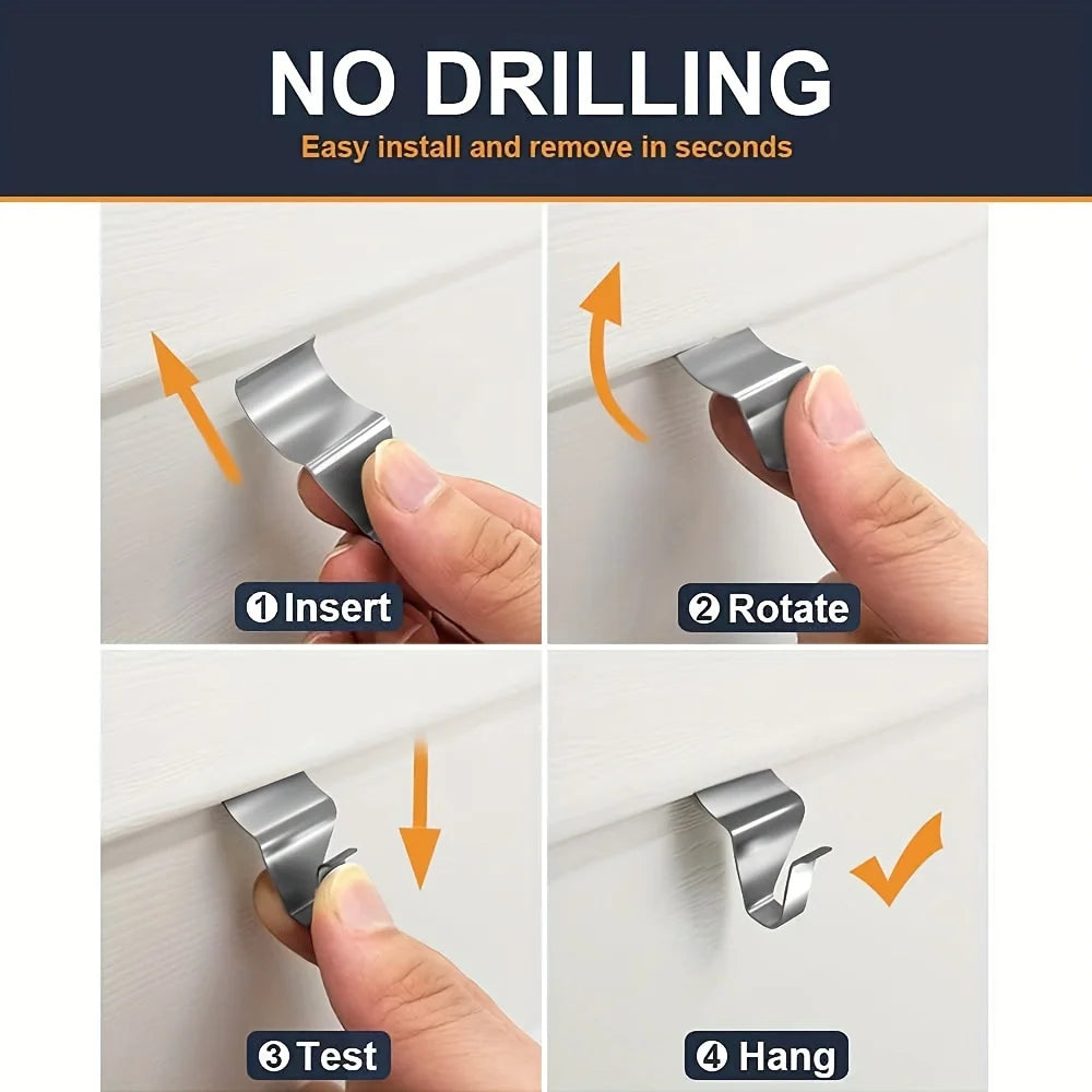 Vinyl Siding Hooks, Heavy Duty Stainless Steel Siding Hooks Vinyl Siding Hangers, Low Profile & No Holes Needed Siding Clips Qme